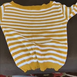 White and Gold off the shoulder thick sweater